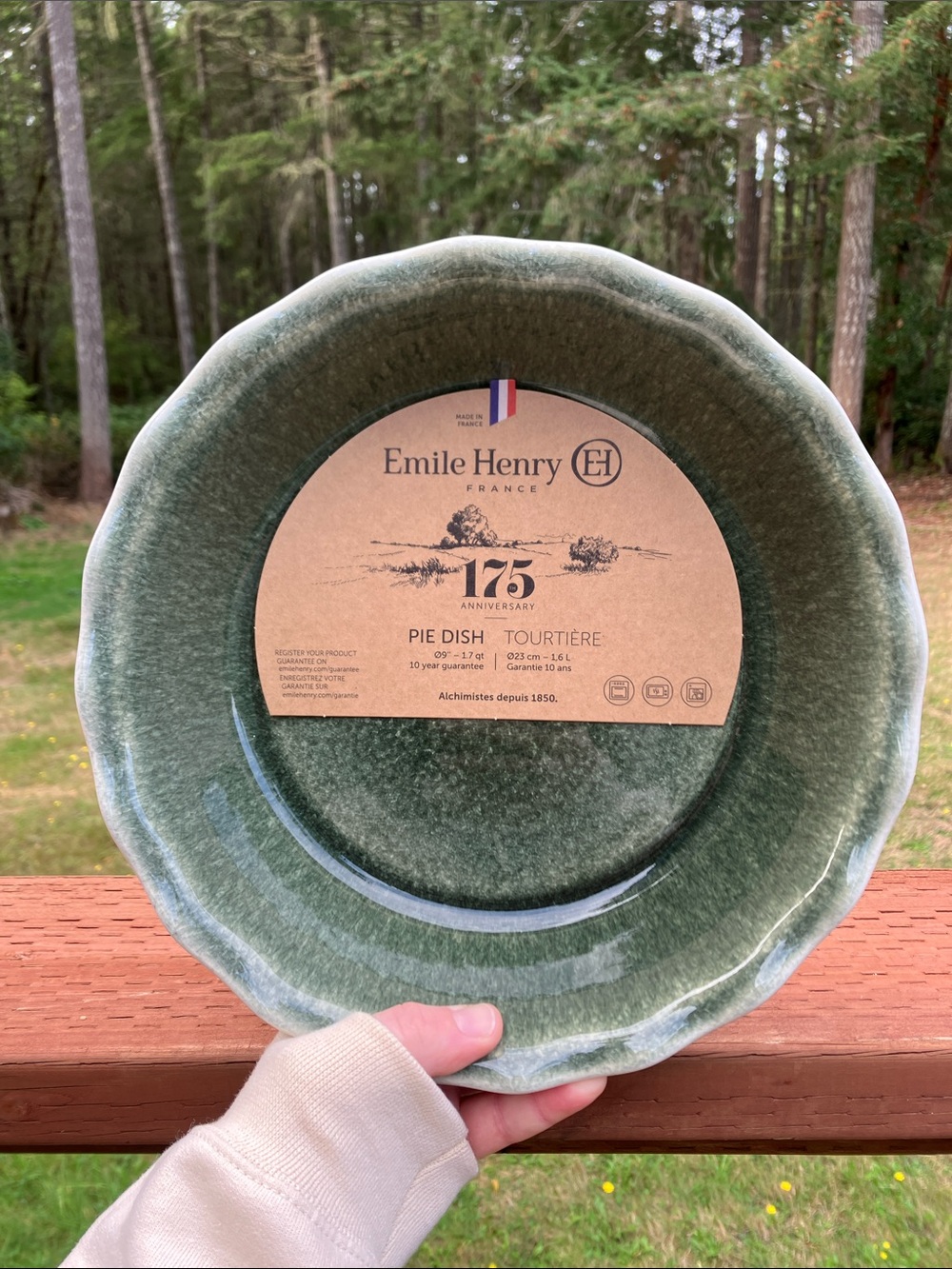 Emile Henry Green Ceramic Pie dish